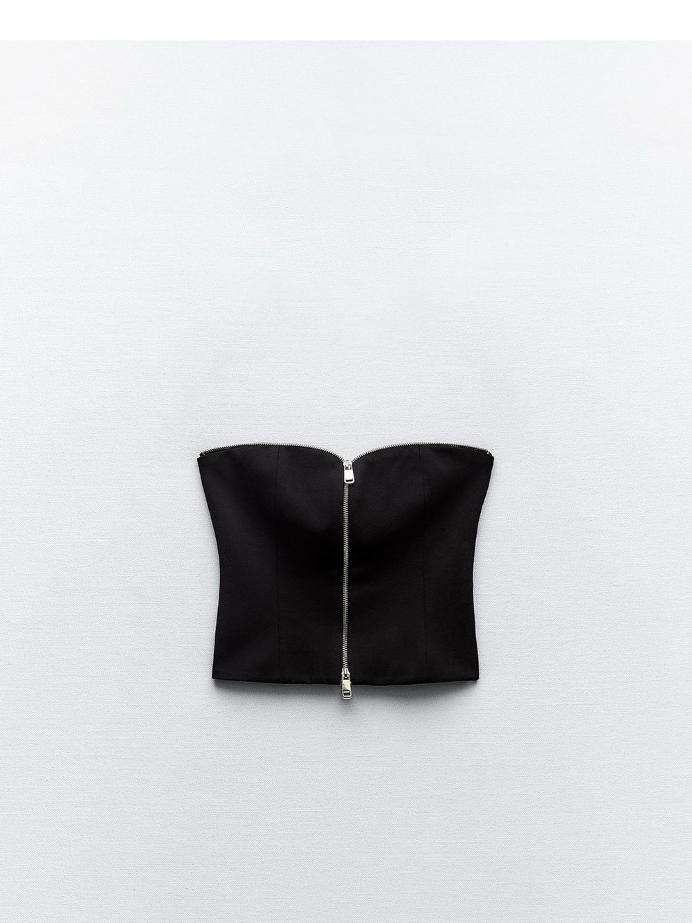 Zara Black Strapless Zip-Front Bustier